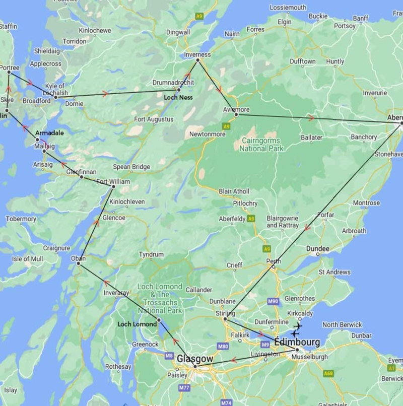 Localisation séjour organisé Ecosse