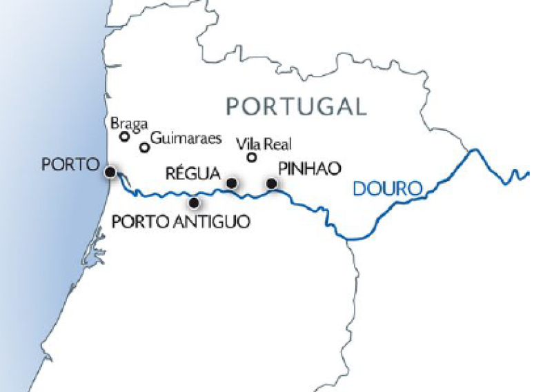 Localisation séjour organisé Croisière sur le Douro